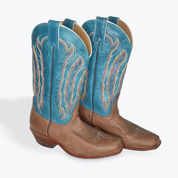 Nocona Multicolor Leather Western Cowboy Boots for Women, Size 6.5 - Picture 1 of 3